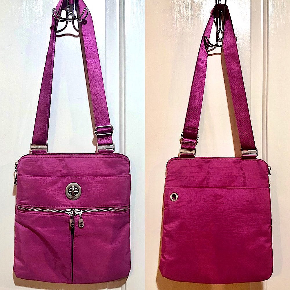 Baggallini Slim Crossbody Wallet Purse - Bright Pink, Medium
